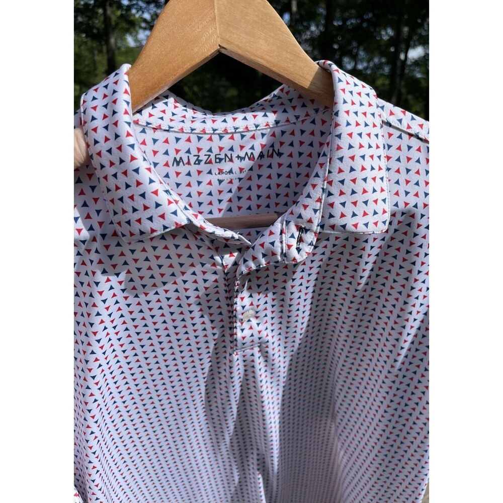 Mizzen+Main Stretch Performance Geometric Triangle AOP SS Mens Large